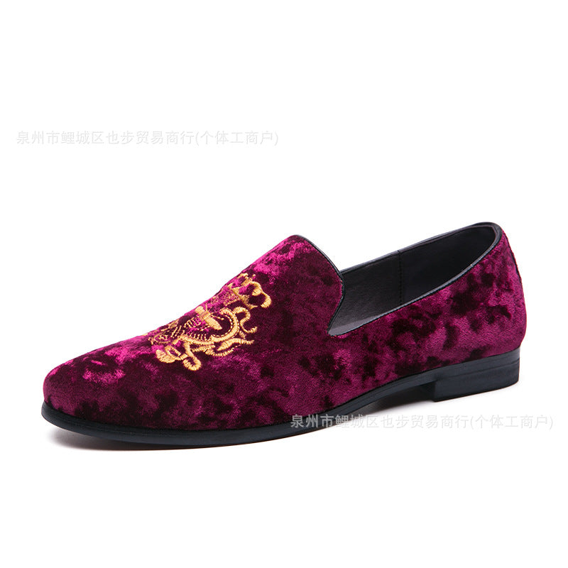 Cross-border autumn corduroy slip-on loafers, british style formal & casual shoes, plus size dress 6