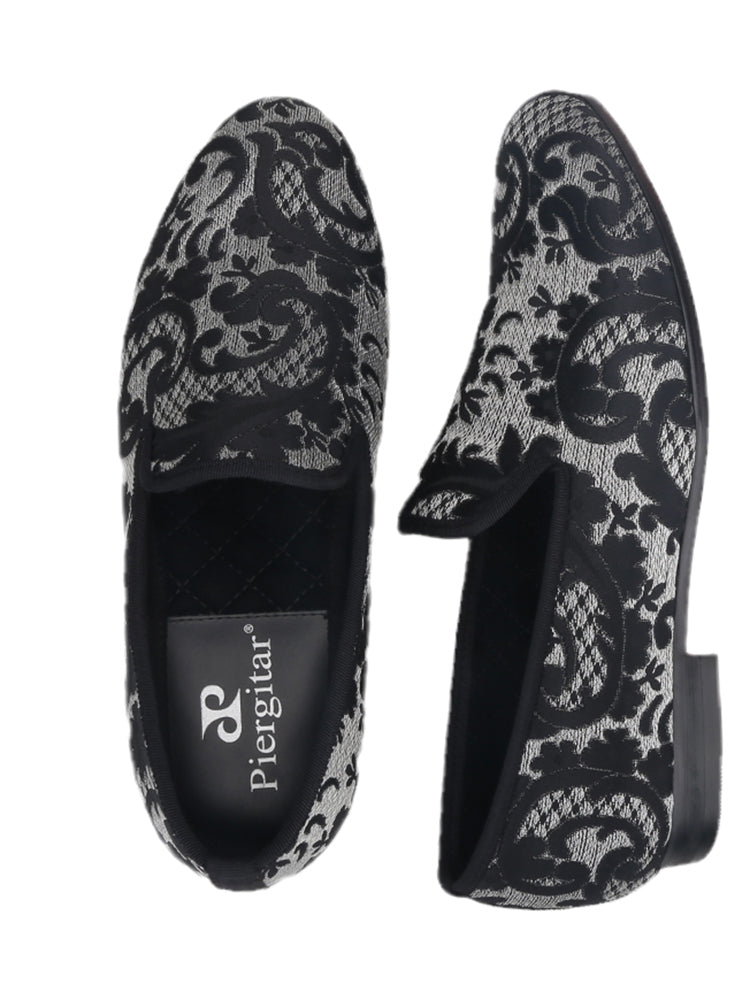 Pilgida's new handmade men's slip-on loafers exported to Europe and the United States palace style smoking shoes large size