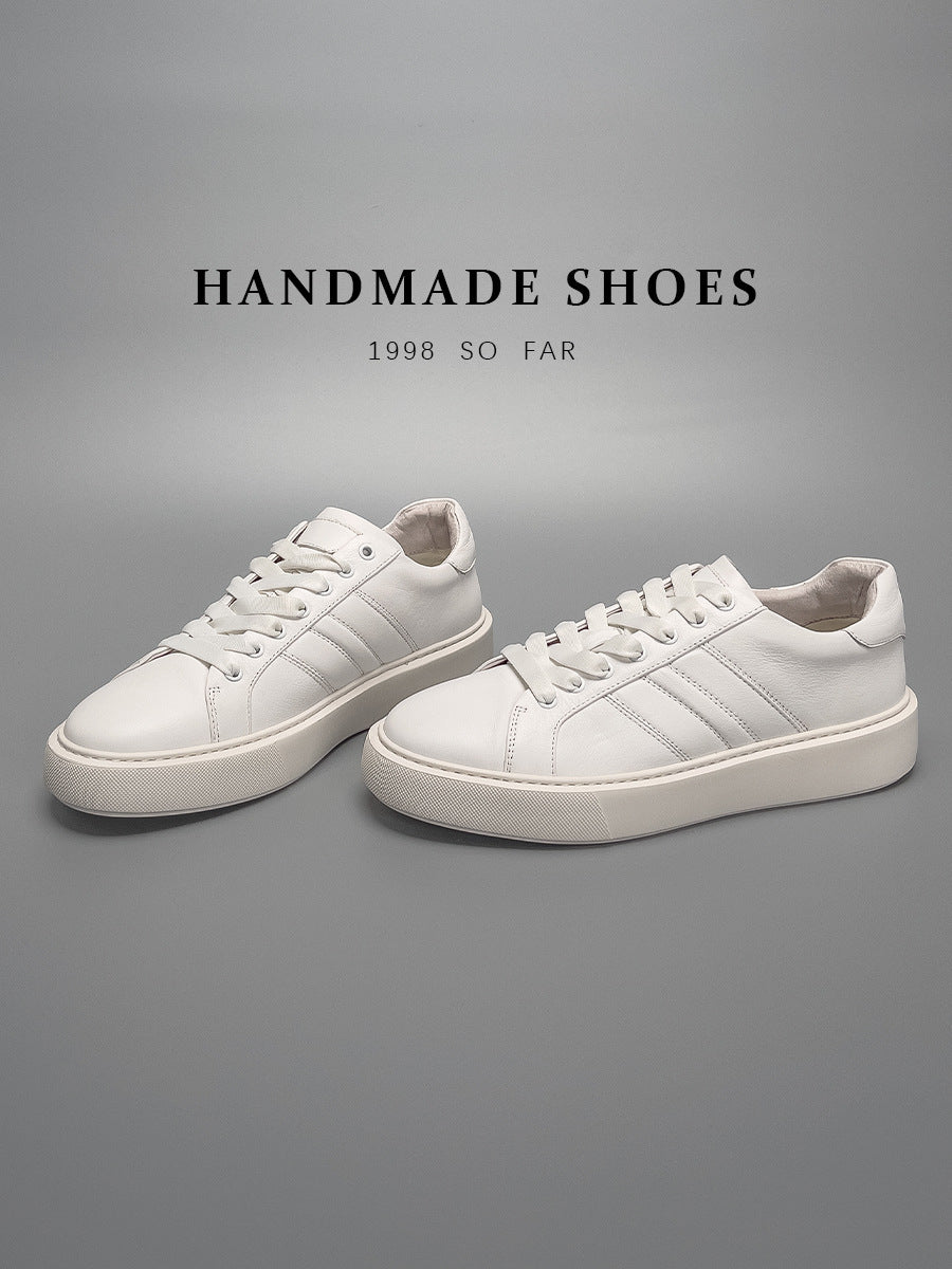 European station guangzhou handmade skate shoes men's new casual shoes chunky sole lightweight breathable versatile high-end white sneakers men's footwear