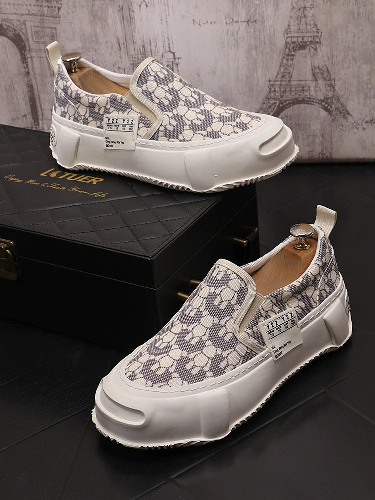 Loafers, men's fashion slip-ons, slip-ons, casual shoes, thick-sole, heightened, breathable, summer men's shoes, men's single shoes