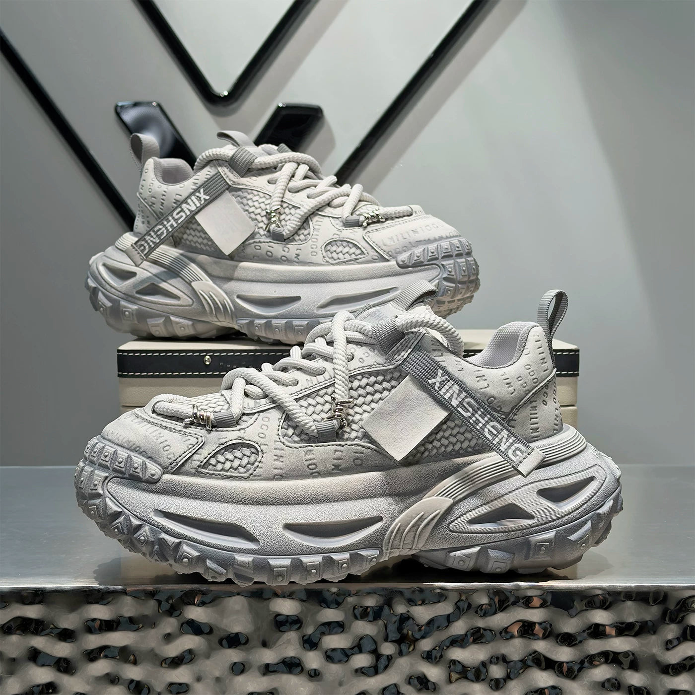 Men's Height-Increasing Platform Mesh Trendy Chunky Dad Sneakers 2026 New