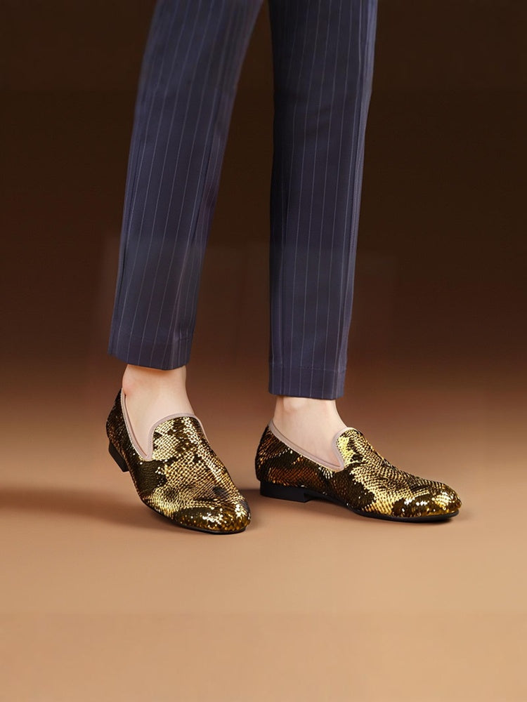 PIERGITAR new three-color handmade sequin men's European and American loafers trendy party formal wear one-on-one