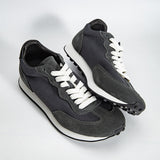 Gray feather argan shoes european station spring and summer new arrival soft breathable leather sports shoes handmade retrocasual board shoes