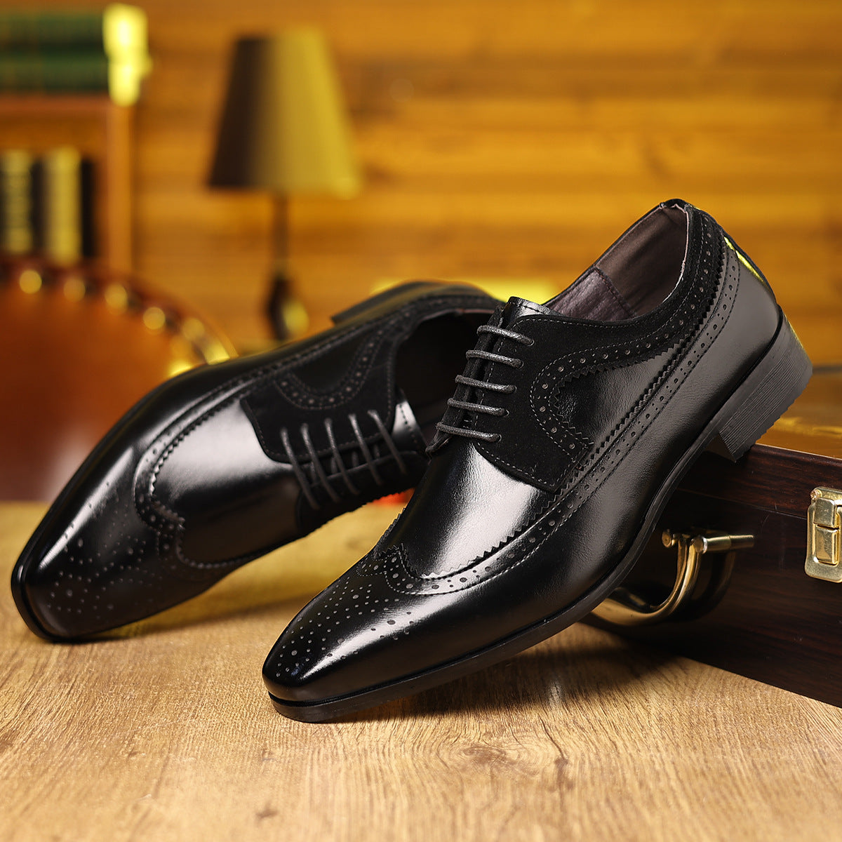 Factory direct, cross-border exclusive: plus size (us 9-13) men's retro formal dress shoes - busines 6