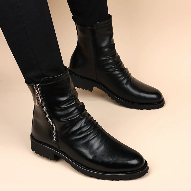 Men's Martin Boots, Height Increasing, Pointed Toe