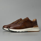 Fashion no. 2 guangzhou thick soleretroclassy handmade shoes genuine leather first layer cowhide argan shoes sports men's trendy shoes