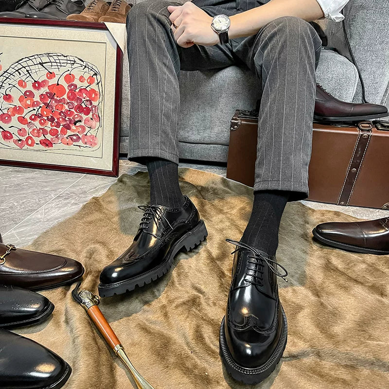 Men's Wedding Shoes, Height Increasing, British Style