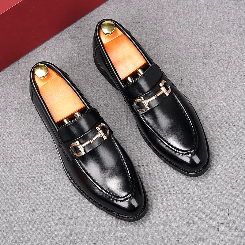 Men's White Loafers, Height Increasing, Slip-On