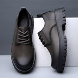 Round toe hidden heel british casualbootslow ankle breathable men's youth workwear trendy k-style bu