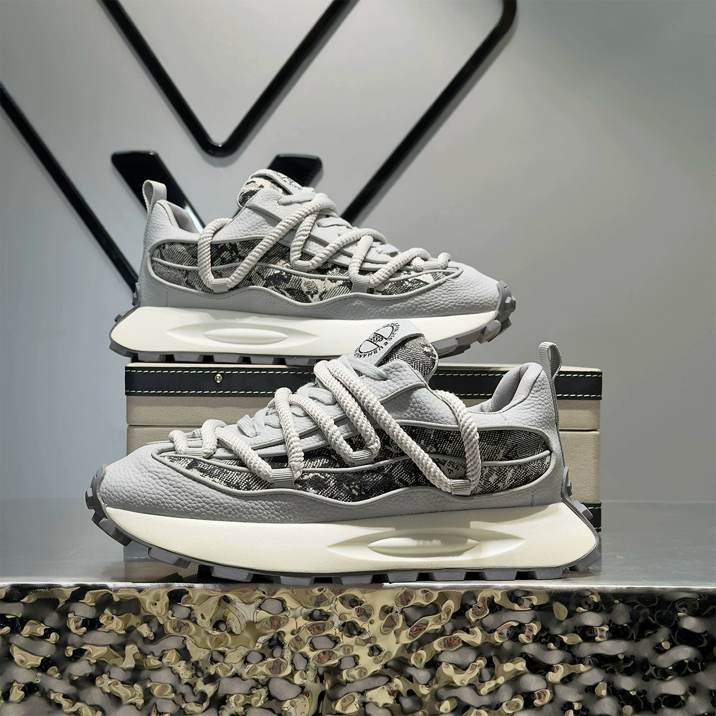 Men's Platform Breathable Non-Slip Chunky Dad Sneakers 2026 Summer New