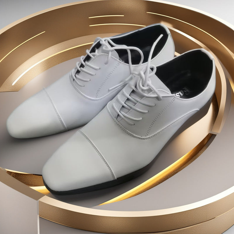 Cross-border 2026 spring/autumn three-panel leather dress shoes for men - anti-slip, business formal