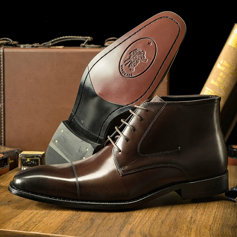 Men's Genuine Leather Martin Boots, British Style, Business