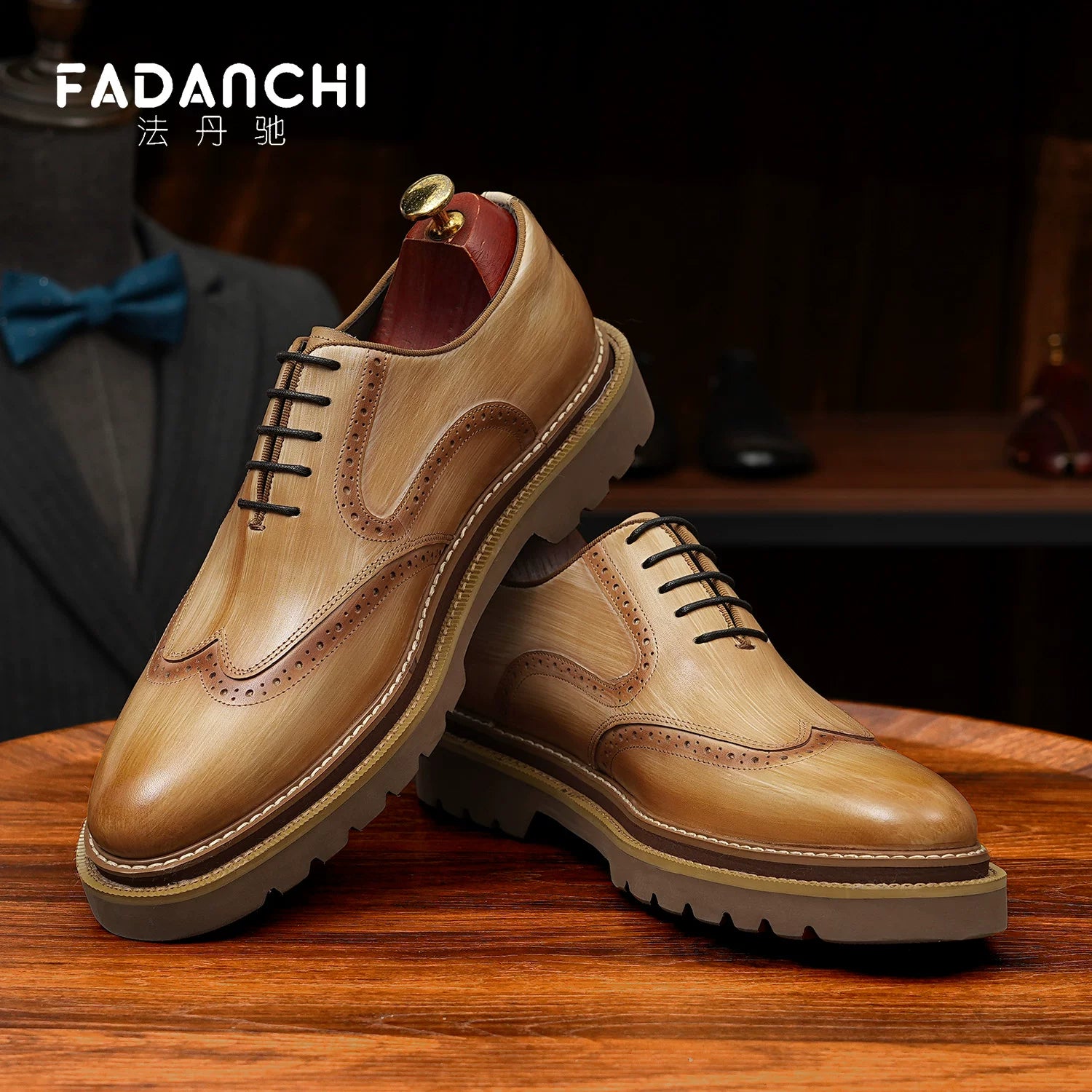 Men's Genuine Leather Leather Shoes, Height Increasing, Thick Sole