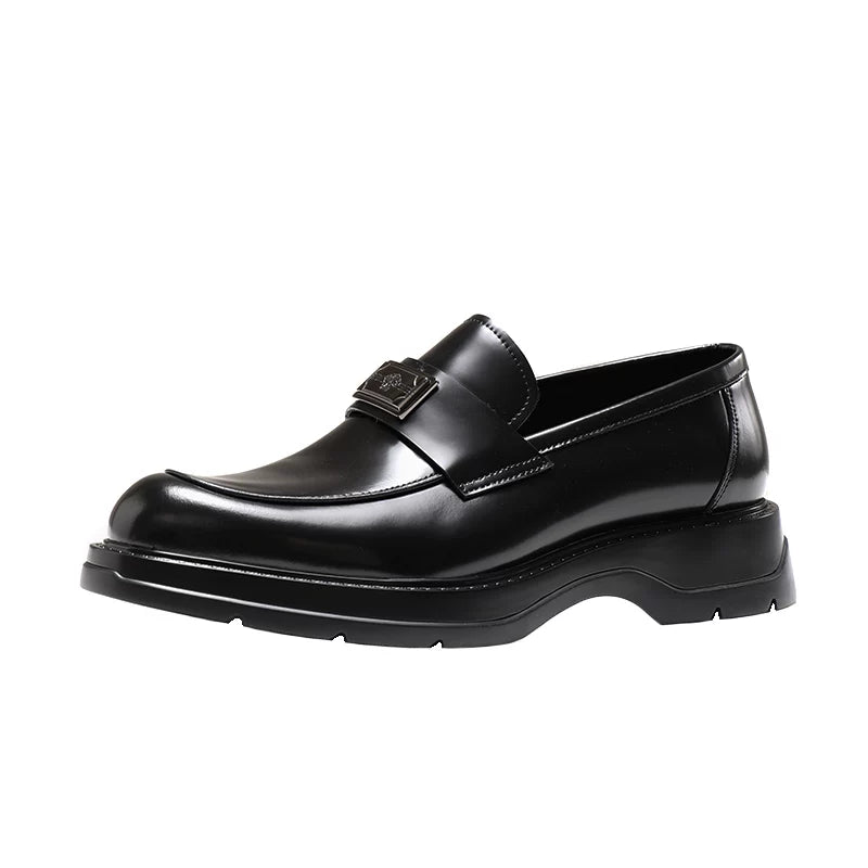 Men's Genuine Leather Loafers, Height Increasing, Thick Sole