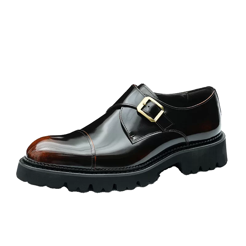 Men's Genuine Leather Leather Shoes, Height Increasing, Thick Sole