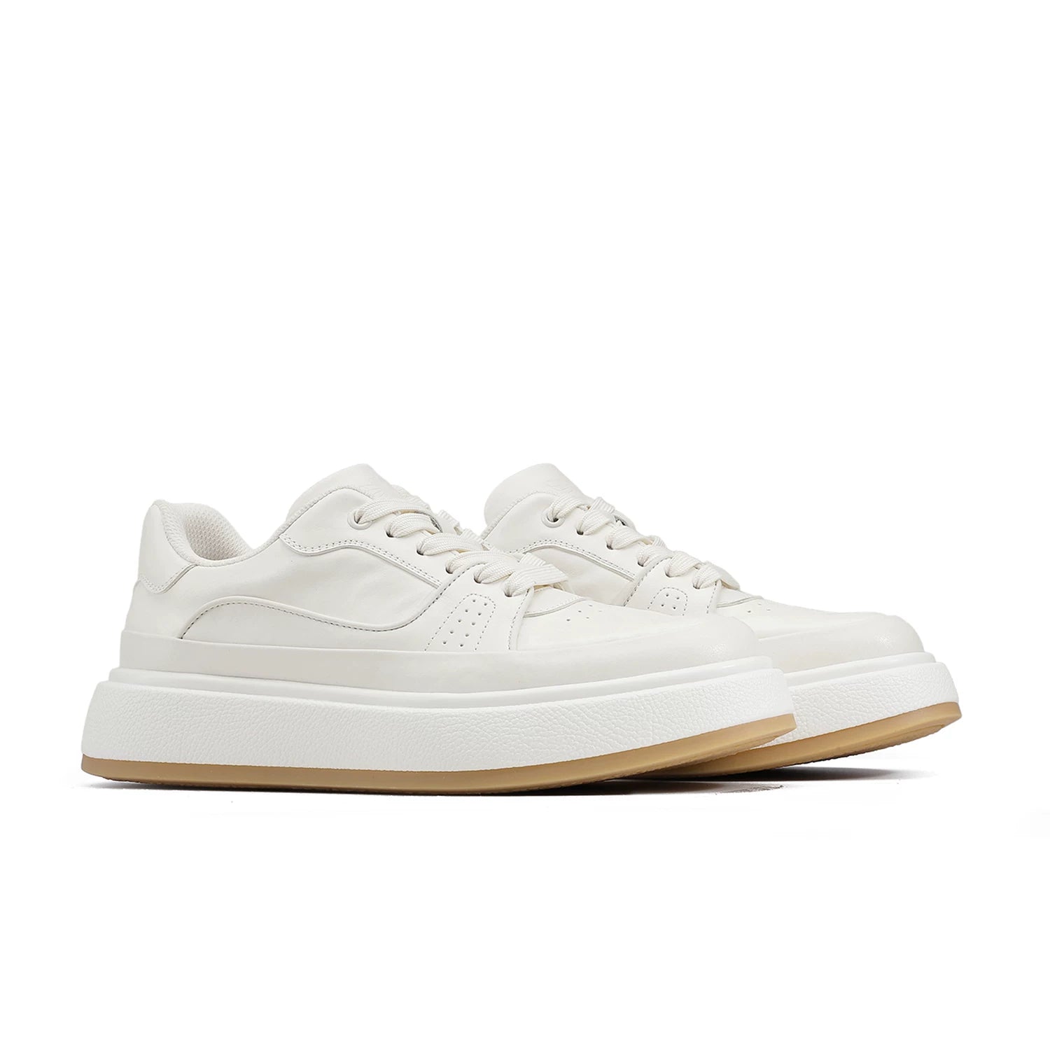 Men's Genuine Leather Skate Shoes, Height Increasing, Thick Sole