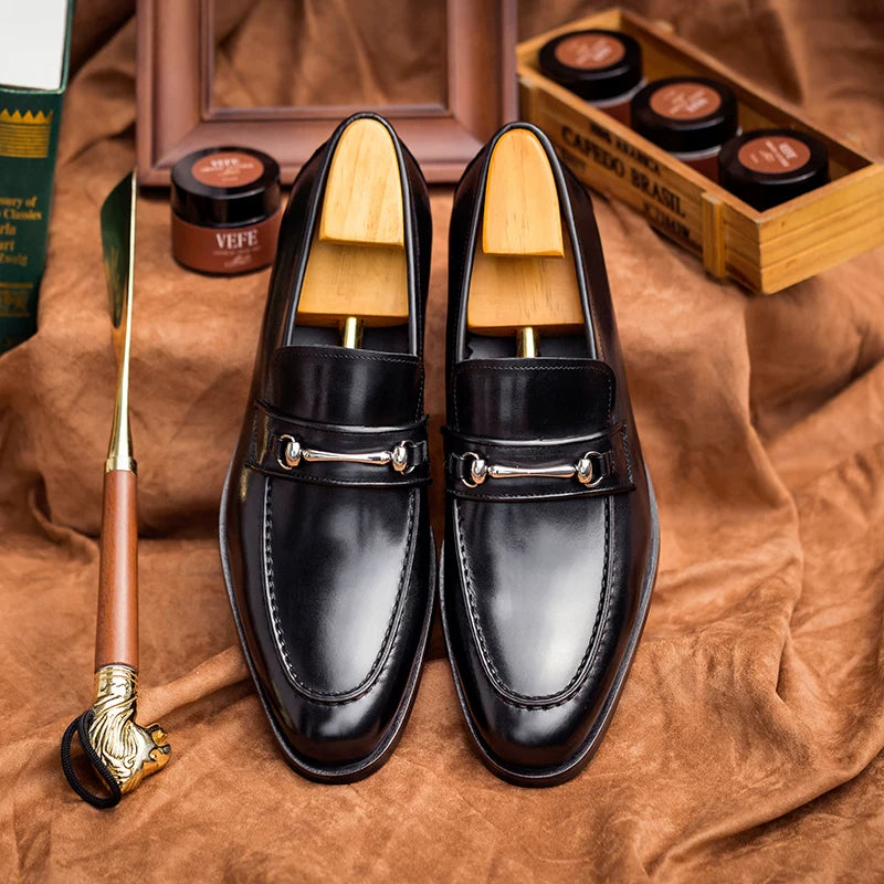 Men's Genuine Leather Loafers, Breathable, Slip-On