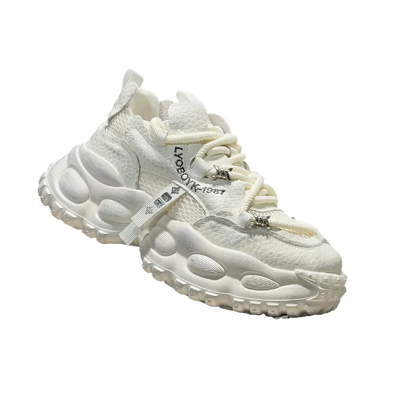 Men's Platform Breathable Mesh Trendy Chunky Dad Sneakers 2026 Summer New