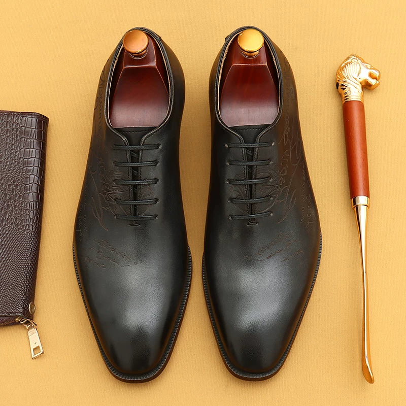 Men's Leather Shoes, Pointed Toe, British Style