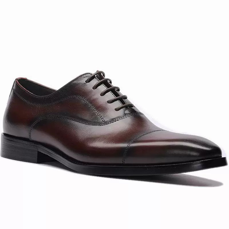 Men's Genuine Leather Oxford Shoes, Handmade, Square Toe