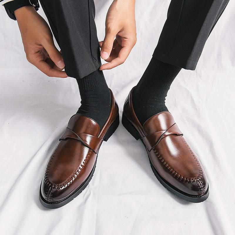 Fall and winter cross-border mencasualfashion leather shoes k-style wedding shoes british business f 14