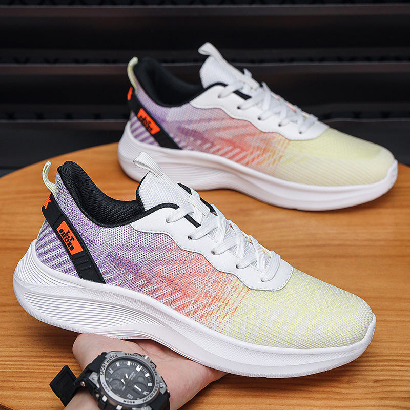 Extra large size sports shoes spring autum men's shoes 48 fly weaving lightweight thick sole 49 sports students 50 non-slip mesh running shoes