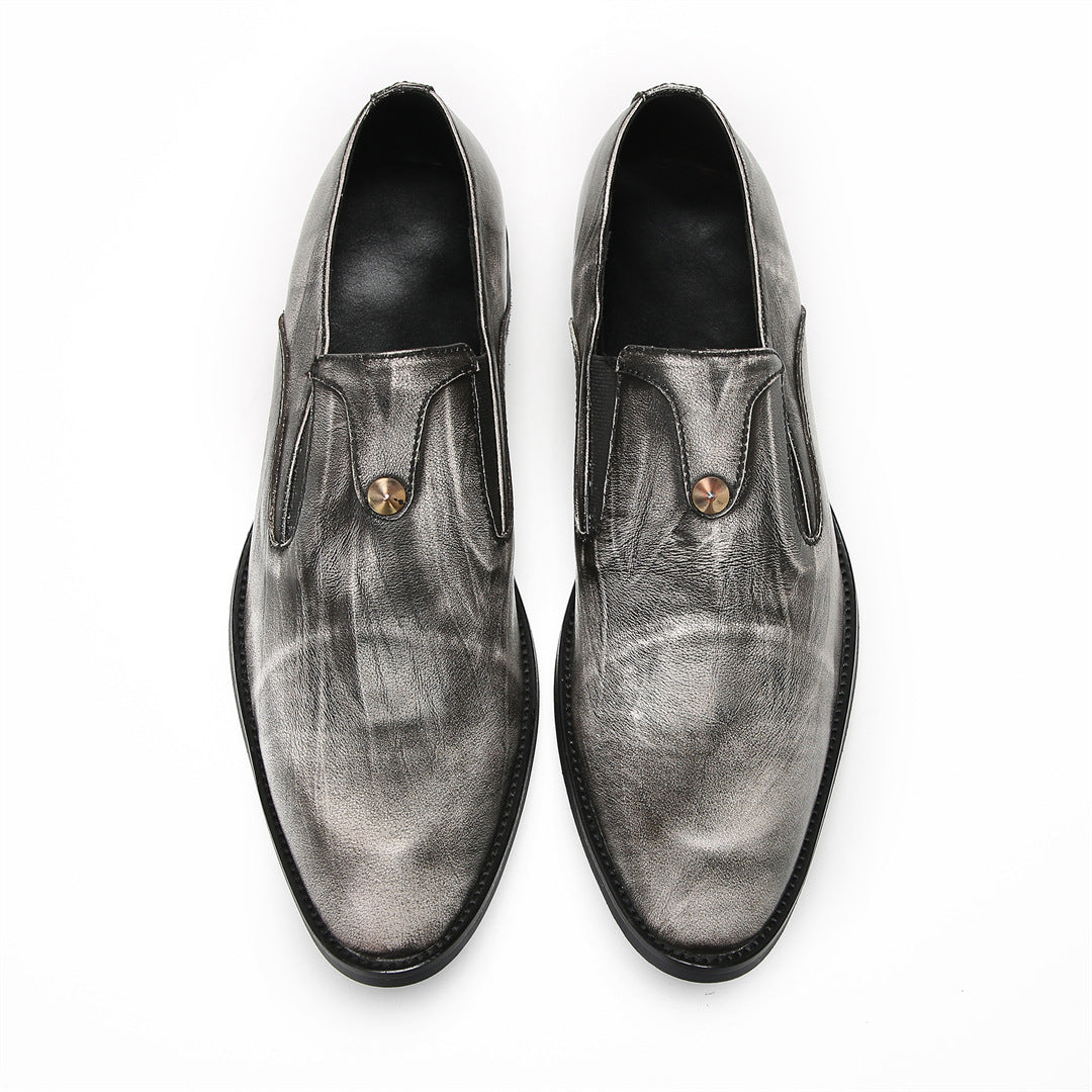 European and American men's shoes British glove loafers genuine leather men's business casual leather shoes lazy people pedal pointed leather shoes