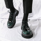 Cross-border mencasual glossy leather shoes men's round toe british patent leather men's shoes busin