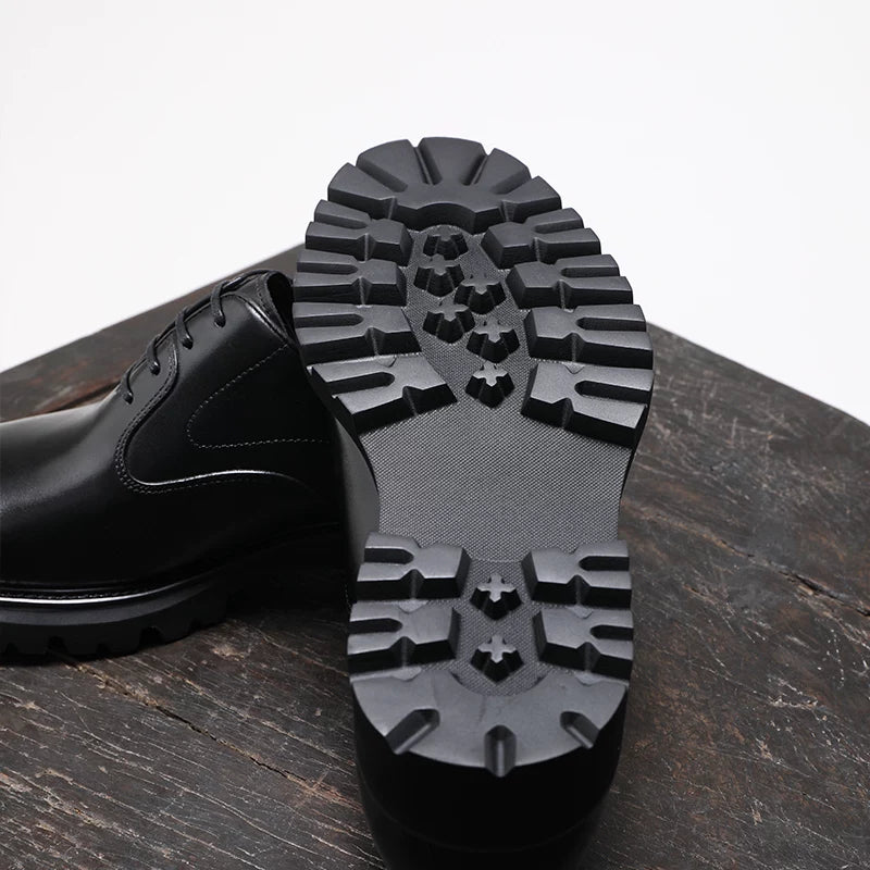 Men's Genuine Leather Oxford Shoes, Height Increasing, Pointed Toe