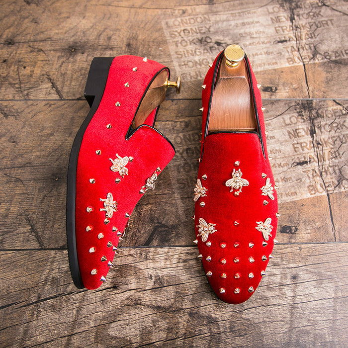 Cross-border hairstylist men's shoes fashion british studded shoes exportplus size slip-on driving