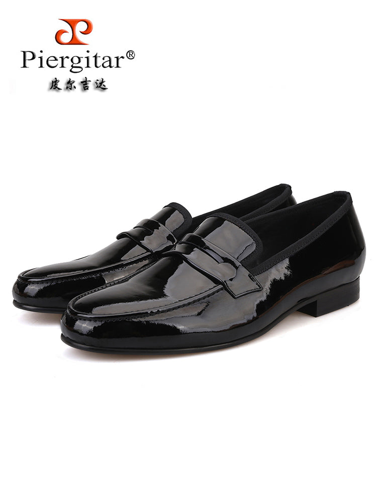Piergita beanie shoes men's new summer trend fashion patent leather bright color slip-on leather shoes British casual men's shoes