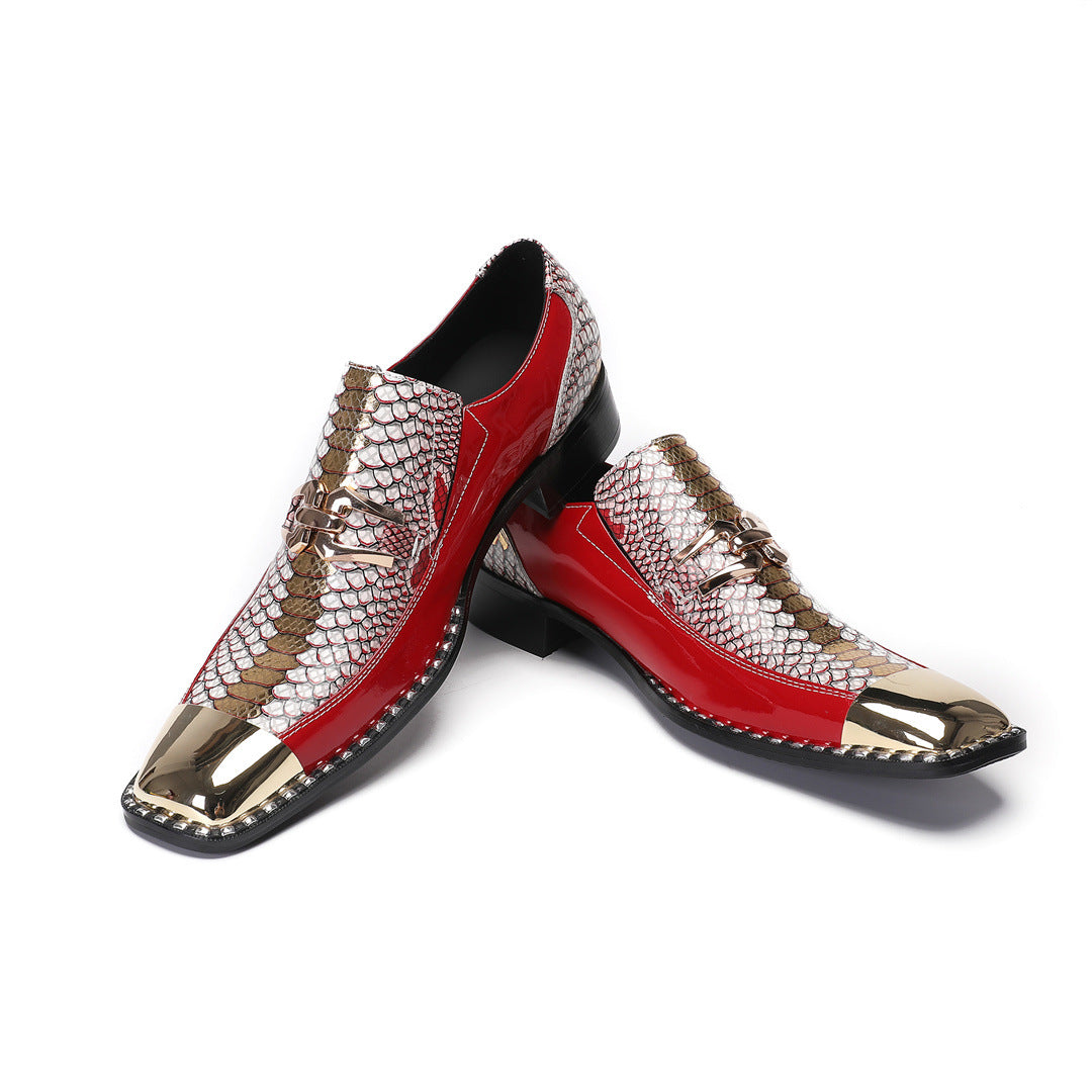 Men's Red Genuine Leather Casual Shoes