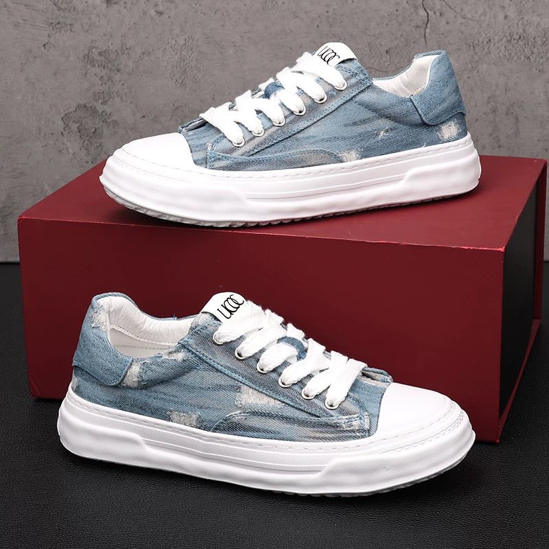 Men's Canvas Shoes, Height Increasing, Breathable