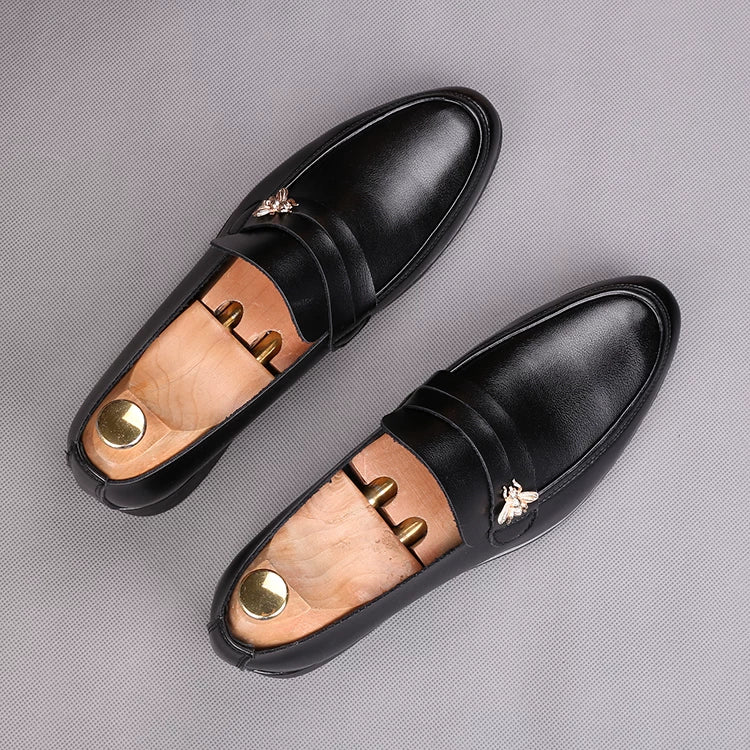 Men's White Loafers, Height Increasing, Pointed Toe