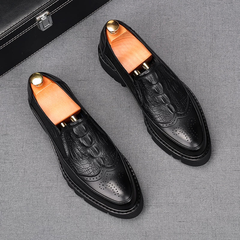 Men's Derby Shoes, Height Increasing, Thick Sole