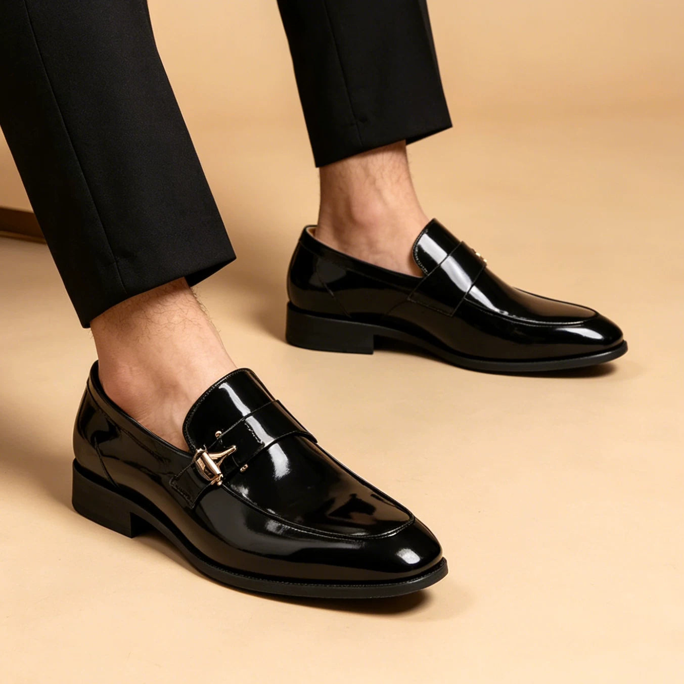 Men's Patent Leather Loafers, Slip-On, Glossy