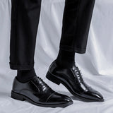 Three-joint men's leather shoes business casual formal men's shoes british suit shoes men's groom we
