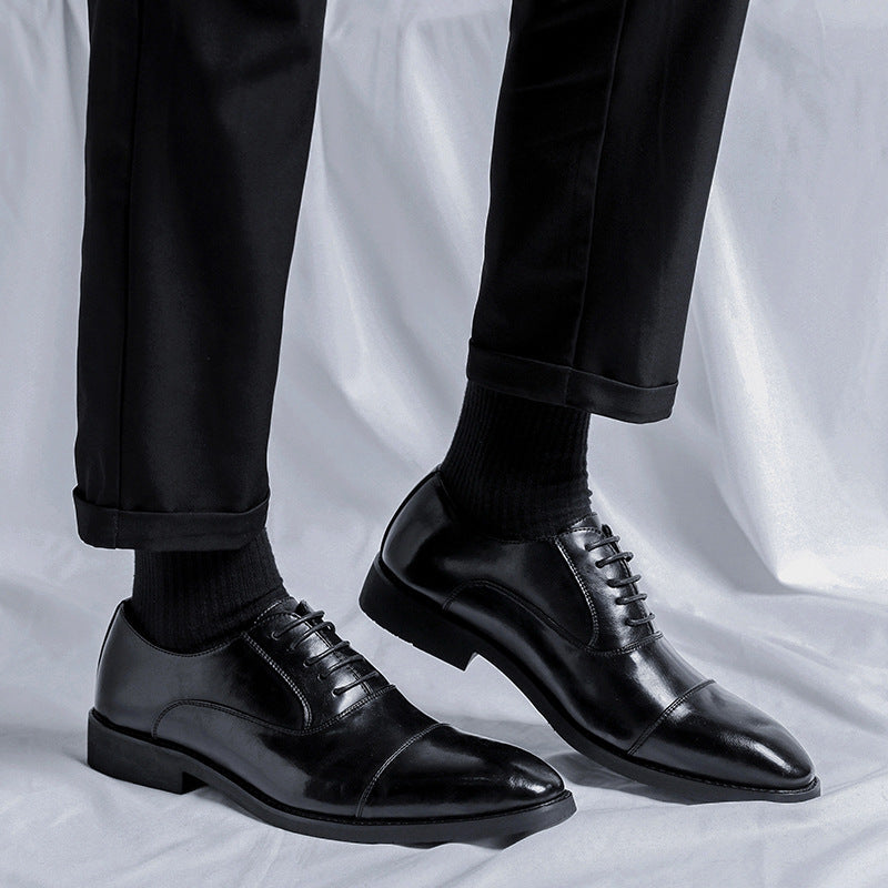 Three-joint men's leather shoes business casual formal men's shoes british suit shoes men's groom we