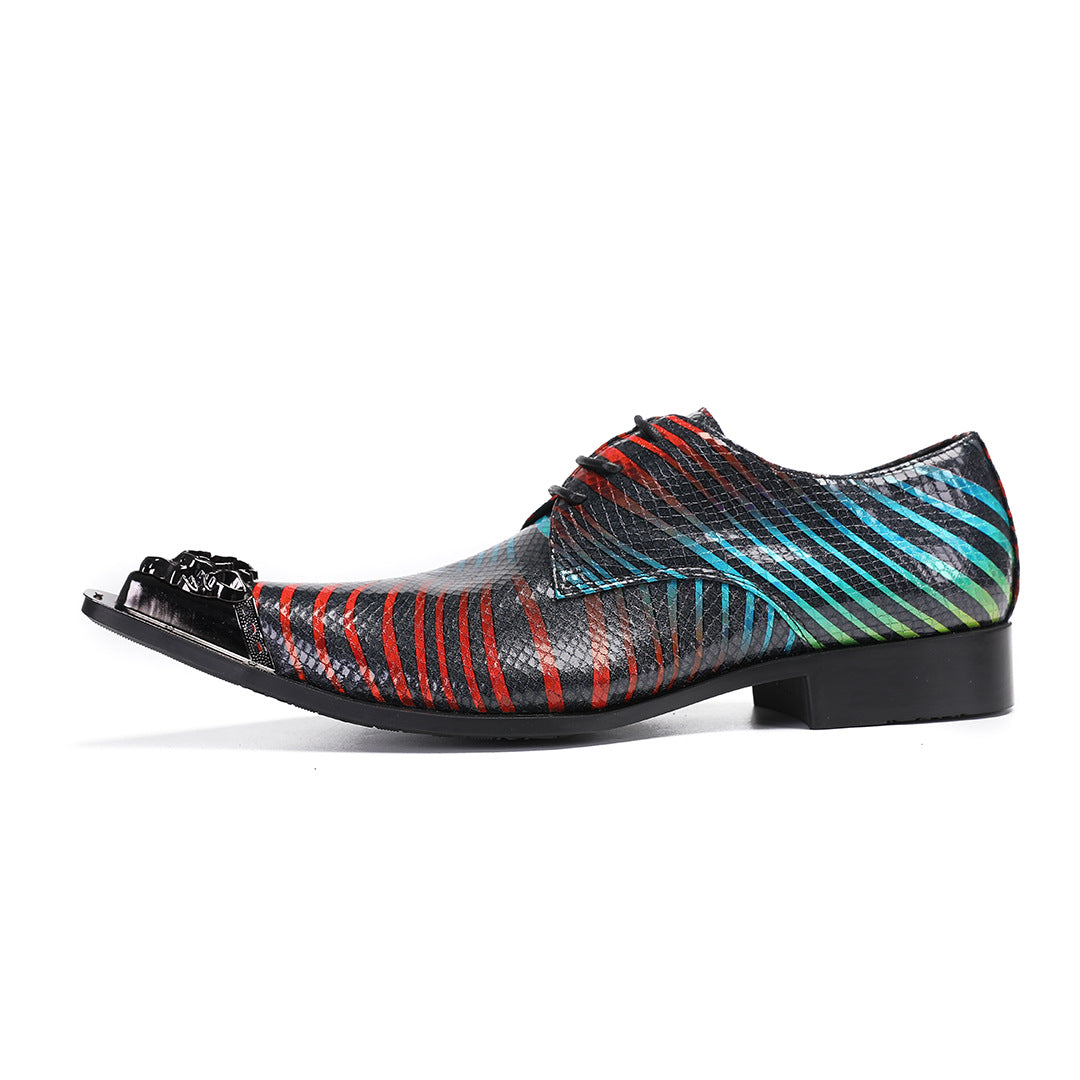 Men's Red Leather Formal Shoes – Retro, Business