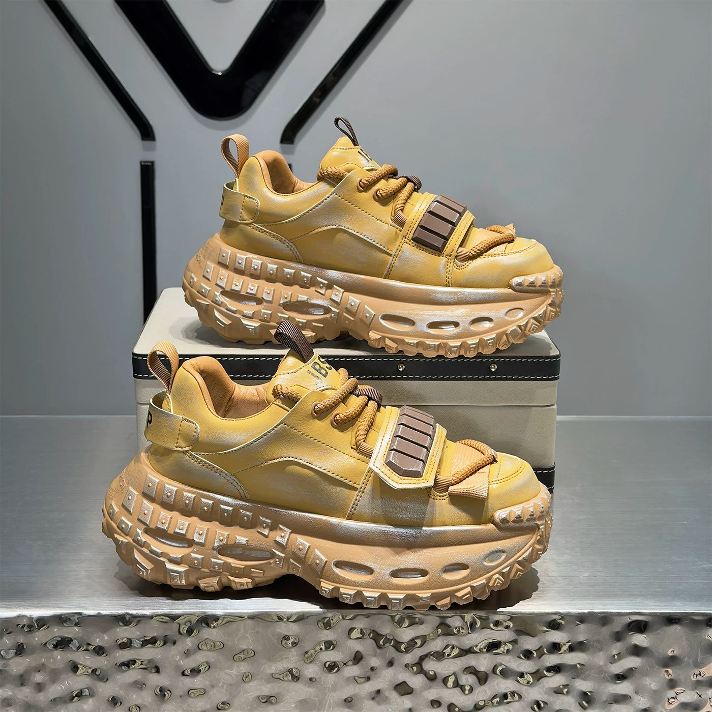 Men's Height-Increasing Platform Trendy Chunky Dad Sneakers