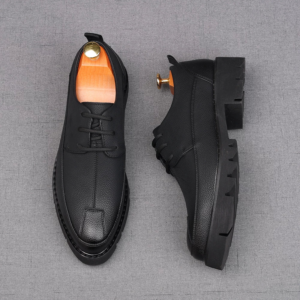 Men's Derby Shoes, Height Increasing, Thick Sole