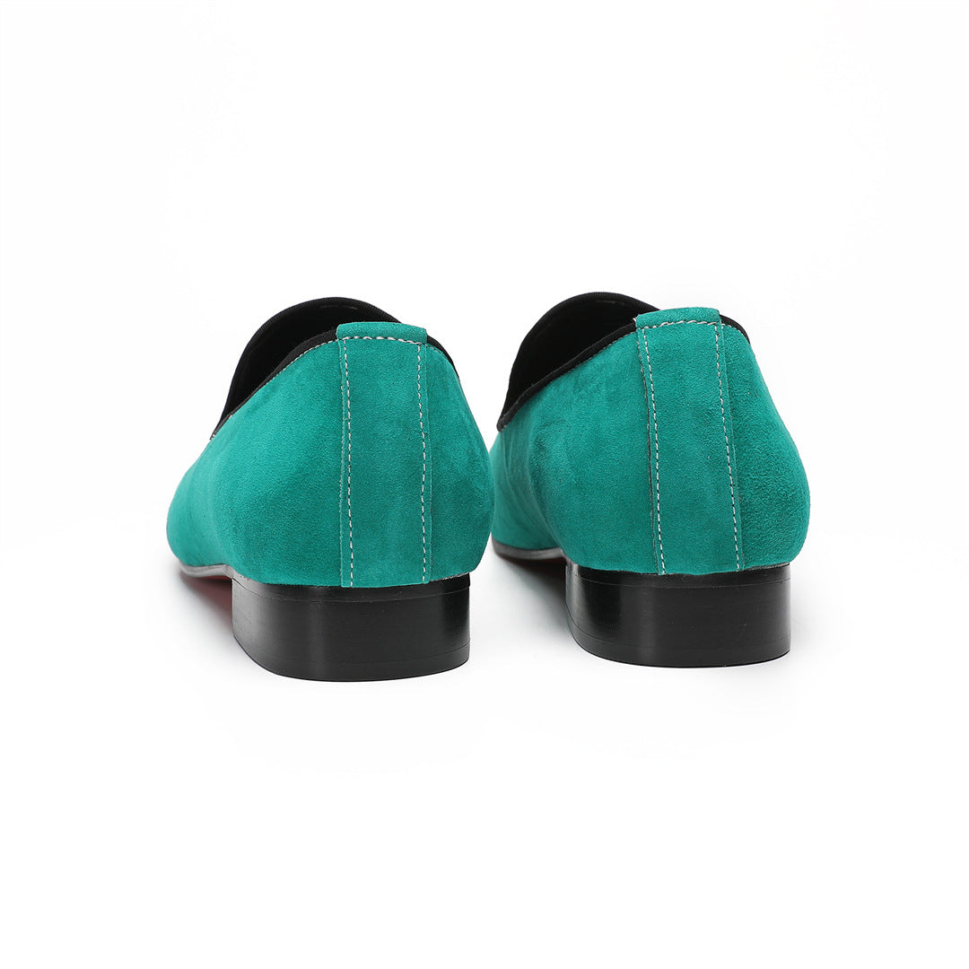 European Station Velvet Doudou Shoes Men's New Fleece Warm Soft Sole Casual One-Pedal Loafers Leather Shoes Men's