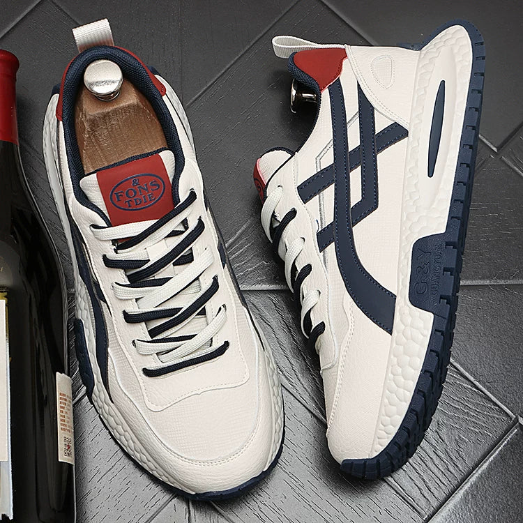 Men's Low-Top Korean Style Color-Block Athletic Casual Trendy Retro Sneakers