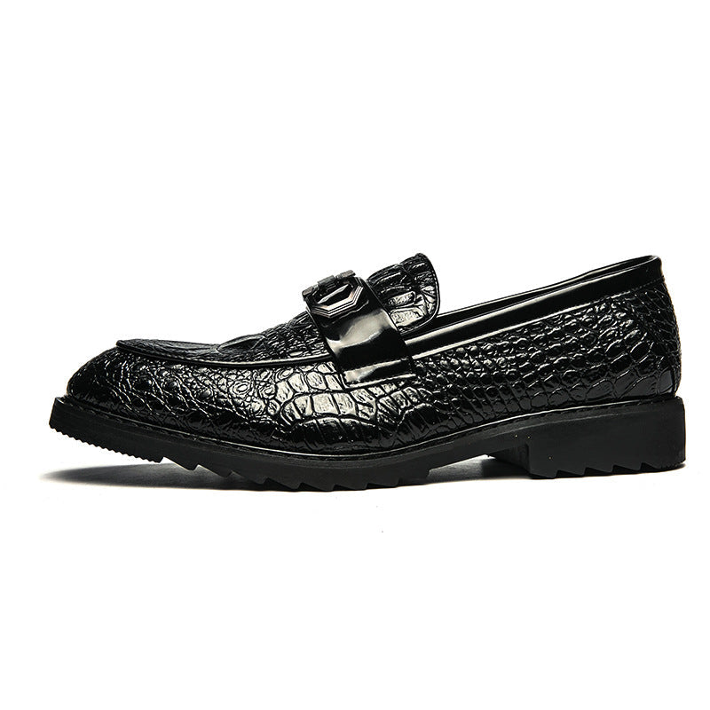 One pedal leather shoes, men's pattern, fashion, bean shoes, British lazy, Korean hair stylist, men's shoes.