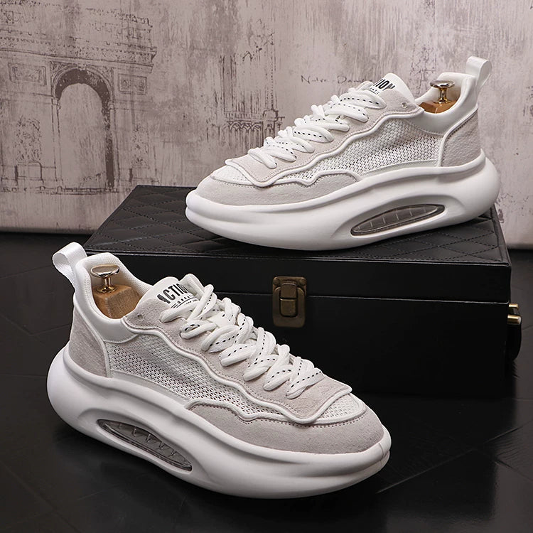 Men's Breathable Mesh Cut-Out Air-Cushion Lightweight Dad Sneakers Athletic Casual Summer