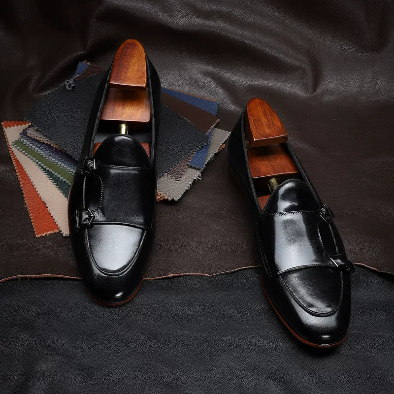 Men's Genuine Leather Loafers, Breathable, Round Toe