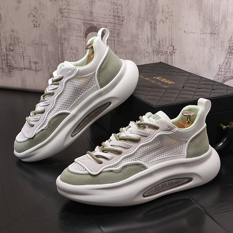 Men's Breathable Mesh Cut-Out Air-Cushion Lightweight Dad Sneakers Athletic Casual Summer