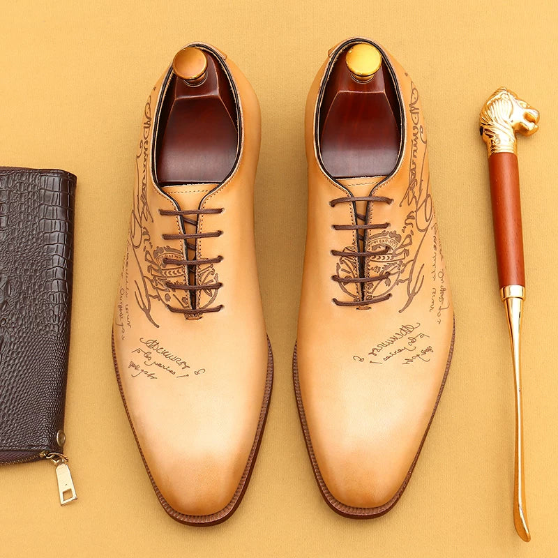Men's Leather Shoes, Pointed Toe, British Style