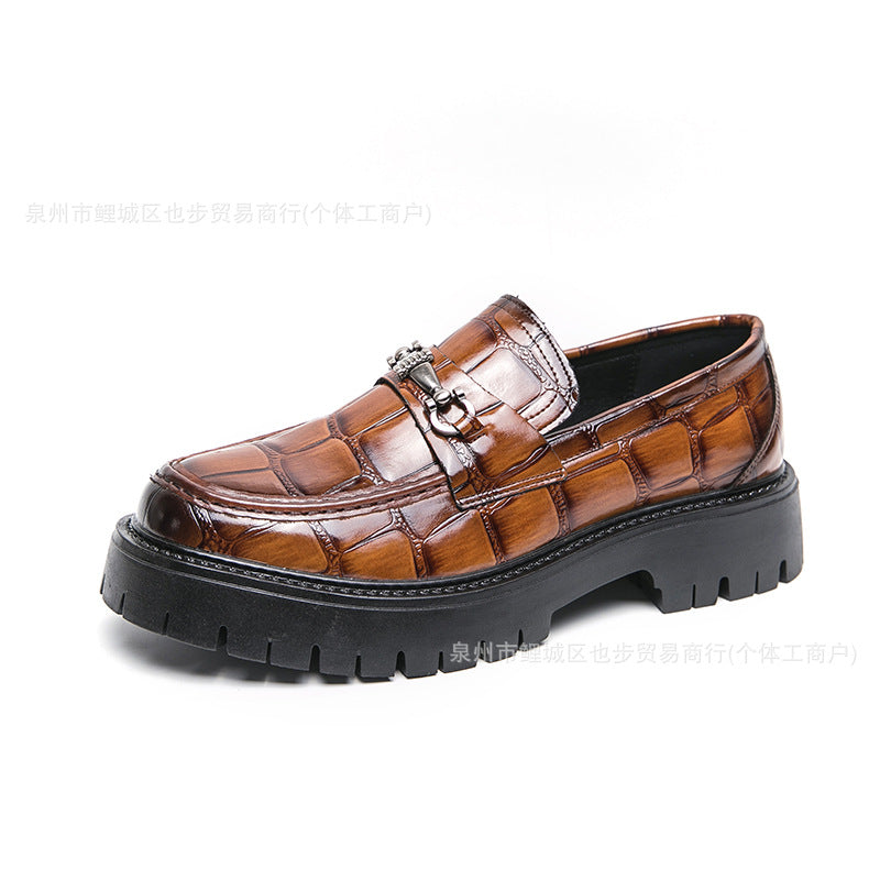 Cross-border spring thick sole foot heightening leather shoes fashion formal business casual shoes 6