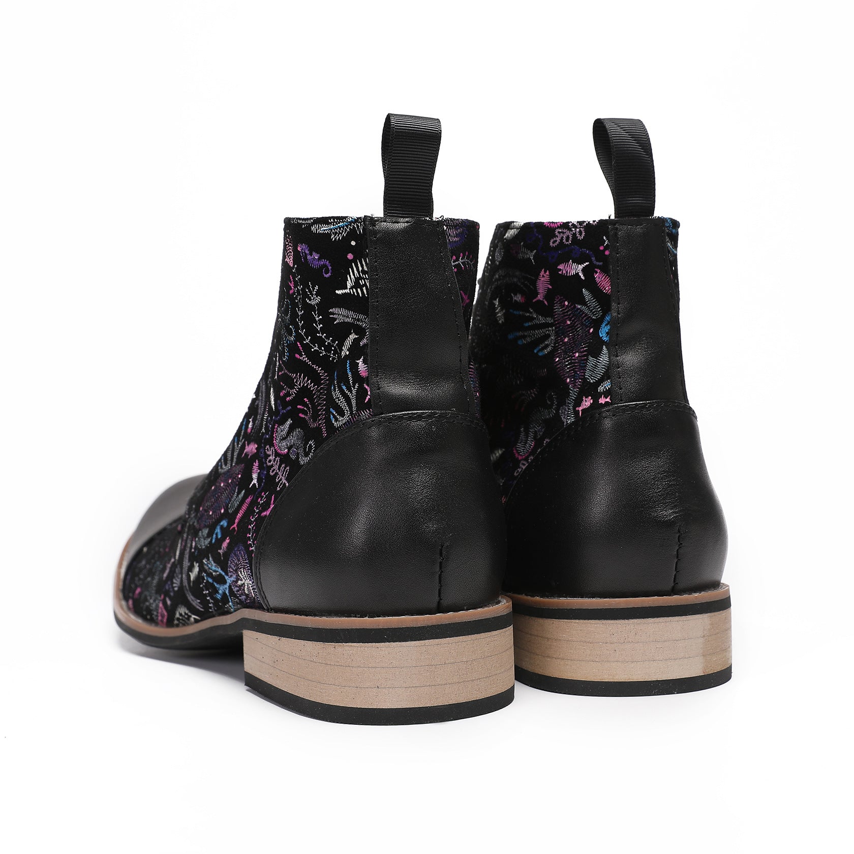 Winter Han elements high-top snow leather boots warm velvet cotton shoes men's hip-hop Chinese style Tang clothing ethnic retro style